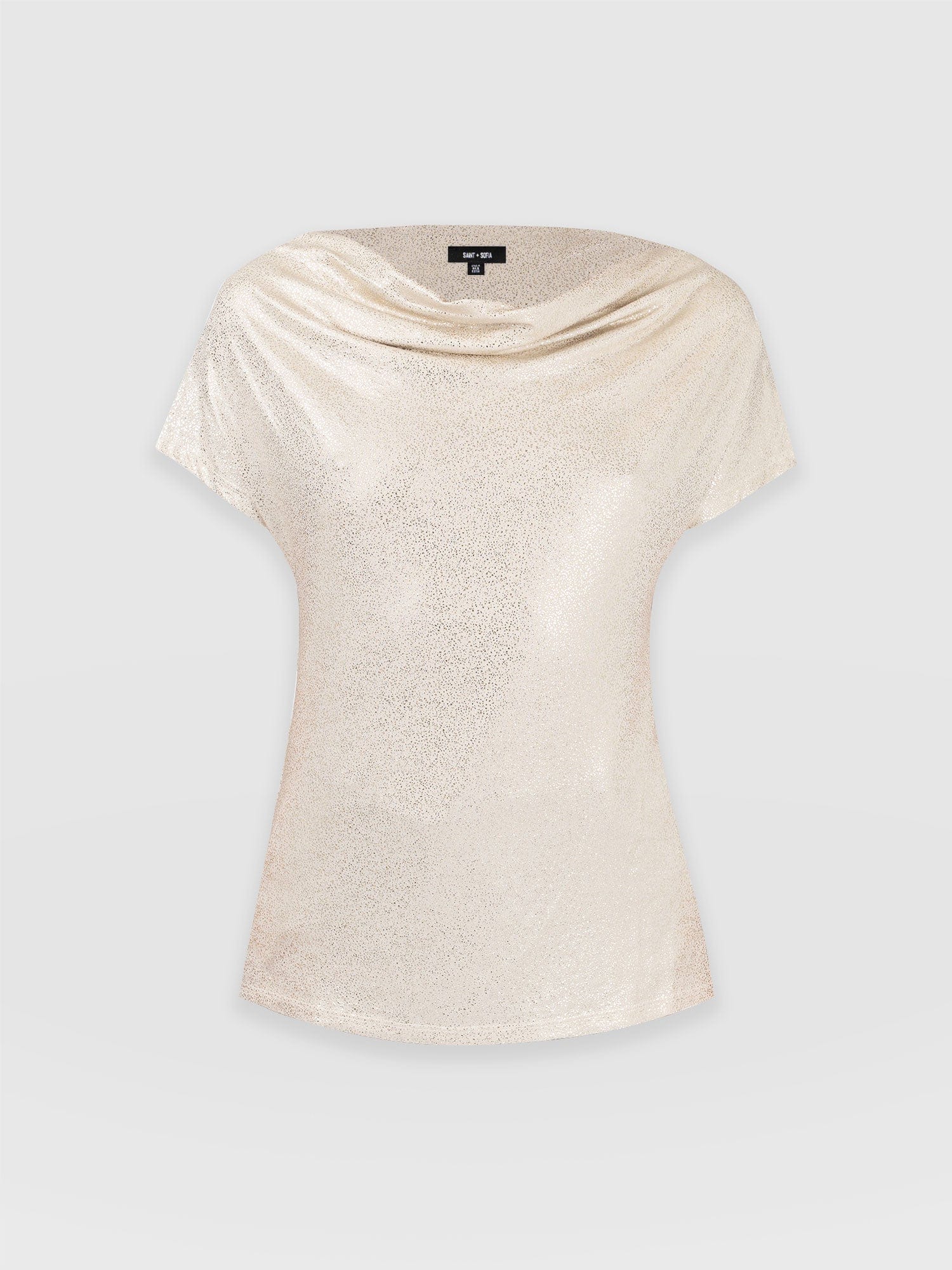 Cowl Neck Tee Gold - Women's T-Shirts | Saint + Sofia® USA